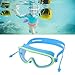 SPYMINNPOO Kids Swimming Goggles, Non Fog Lenses Adjustable Frame with Nose Clip Seal Textured Strap for Kids (Light Blue)