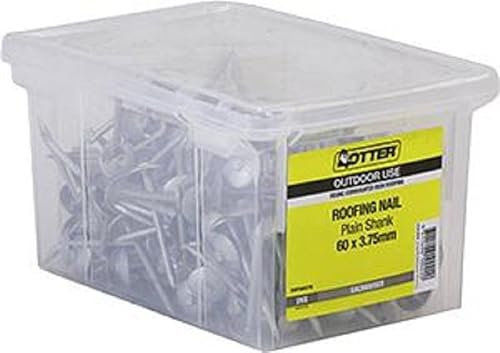 image for Otter Plain Shank Galvanised Roofing Nails, 60 x 3.75 mm, 2 Kg, Black