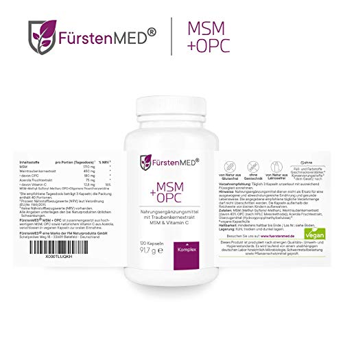 MSM Pulver FürstenMED – Hochdosierte Kapseln mit 1420mg MSM