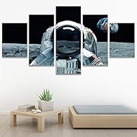 SIGNWIN 5 Panel Canvas Wall Art Modern Art Astronomy & Space Contemporary Cosmic Dramatic Mixed Media Multicolor for Home Decorations Ready to Hang - 60