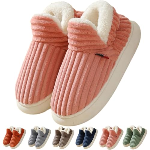 Pluffi The Cozy & Stylish Slipper,Pluffi Slipper Booties,Unisex Winter Cozy Fashion Slippers,Plush Warm Home Slippers (42/43EU,Pink)