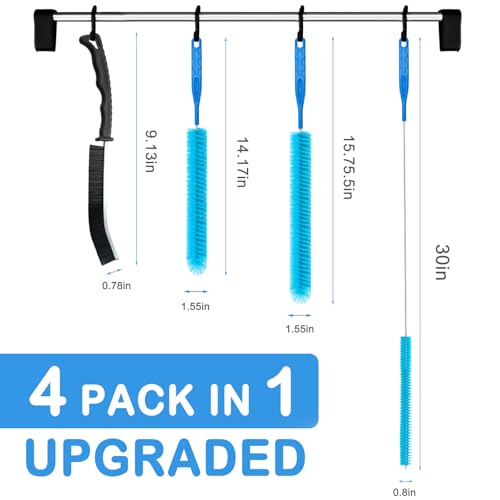 Dryer Vent Cleaner Kit,Refrigerator Coil Cleaning Brush,Includes Dryer Vent Brush, lint Brush for Dryer, Drain Cleaning Brush, and Appliance Brush Set for All Your Home Cleaning Needs