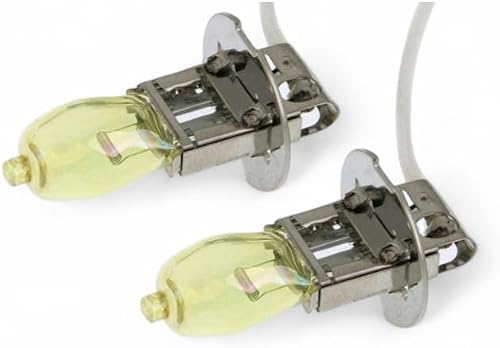 2x H3 12V 100W Halogen Headlight Bulbs, 3500K Yellow Light, 2400 lm