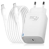 Charge Ultra-Rapide 45W USB-C : Le chargeur rapide USB C 45W prend en charge la technologie PD3.0 et PPS charger votre pour Google Pixel 9a Pixel 10 Pro iPhone et Samsung Galaxy jusqu'à 70 % en seulement 30 minutes, offrant une expérience de charge rapide et efficace