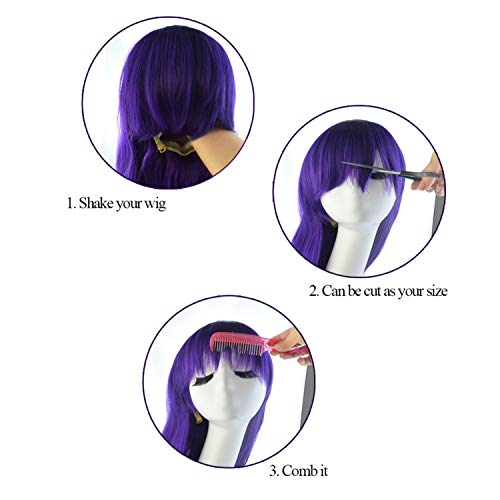 Rbenxia QWQWE Curly Cosplay Wig Long Hair Heat Resistant Spiral Costume Wigs Anime Fashion Wavy Curly Cosplay Daily Party Purple 32 Inch 80Cm thumb #2
