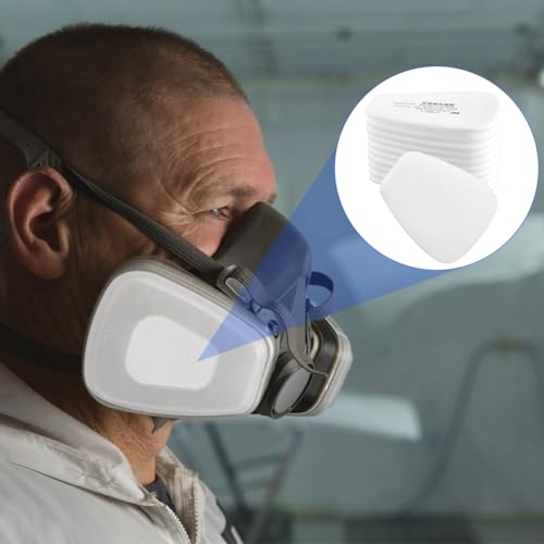 50 Stück Atemschutzmaske Filter, 5N11 Particulate Replacement Filters For 6000, 6200, 7502, 6800, 7501, FF402 Partikel Einlegefilter 3M, Austauschbare Partikelfilter Baumwolle