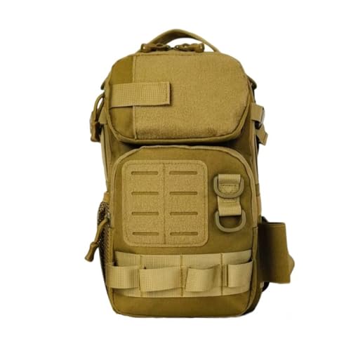 ZFFOZZ Sac Bandoulière Tactique pour Homme, Sac à Dos Militaire EDC Molle Imperméable et Antichoc pour le Camping la Randonnée et L'usage Quotidien(Brown)