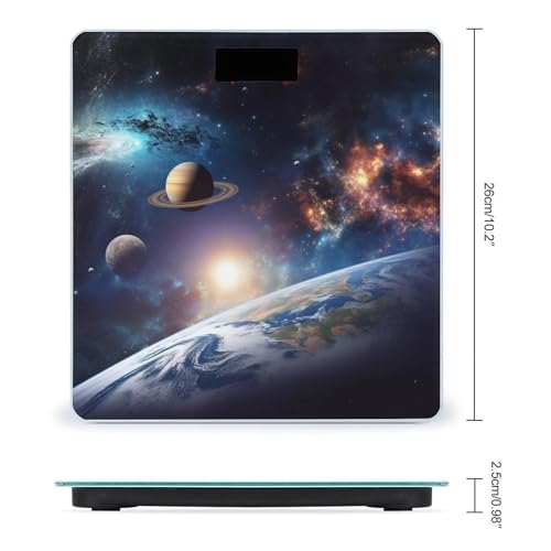 Báscula digital de baño con diseño Galaxy Universe, capacidad 400 lb miniatura 2