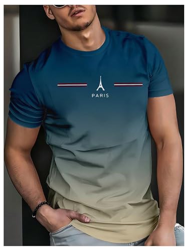 Men's Casual Striped Shirt Color Block Short Sleeve Crew Neck Cool Tee Shirts3