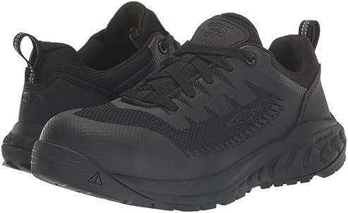 KEEN Utility Women's Arvada Low Height Composite Toe Breathable ESD Industrial Work Sneakers, Black/Black, 9.5 Wide | Image 6