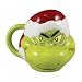 Dr. Seuss - Grinch with Santa Hat 16 Ounce Ceramic Sculpted Mug - Vandor 56366