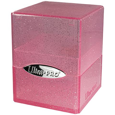 Ultra Pro, Frosted Cube Storage Box for Over 100 Trading Cards (Glitter Pink), Protect Your Playing Cards - Image 2