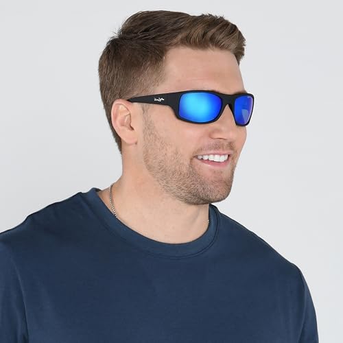 Image of Panama Jack x Foster Grant Matte Black Wrap Polarized Sunglasses