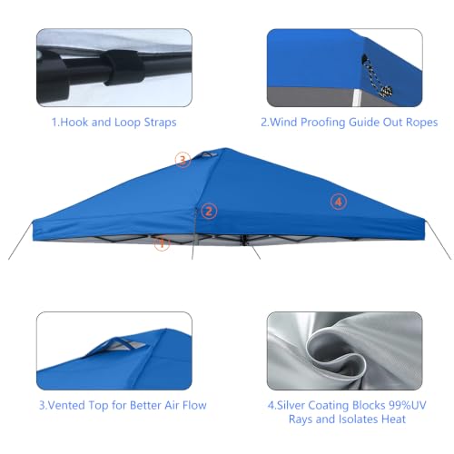 Jorohiker 8x8 Canopy Replacement Top Cover with Air Vent,Top only by Jorohiker - Used condition - Image 4