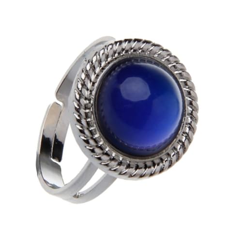 BESPORTBLE Anello di temperatura del cambiamento di colore argento regolabile anelli intelligenti gioielli anello emozione anelli dell'umore regolabili Gioielli d'animo regolabili lega