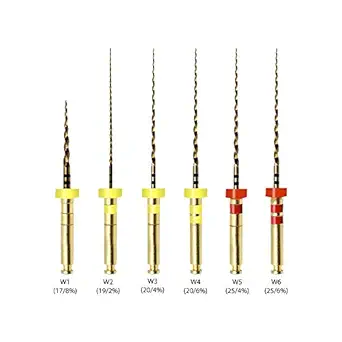 Waldent Wal-flex Gold Rotary Files 21mm - W3 (20/4%) | Pack Of 6 | Autoclavable | Flexible | Triangular Cross Section