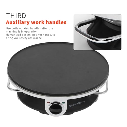 Gaeirt GAEIRT7MZQ3XUV1I4307 13 Inch Electric Crepe Maker, 1000W Round Crepe Maker Machine Stainless Steel Pancake Machine thumb #4