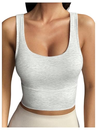 Verdusa Women's Summer Basic Crop Tank Top Slim Fit Racer Back Y2k Going Out Tops