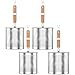 3 cestini per pasta in acciaio inox, 2 misure, in acciaio inox microforato, con manico in legno, per la pasta, per la casa, la cucina, insalata calda immagine