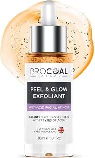 NEW Peel & Glow Exfoliant 30ml by Procoal - Chemical Peels for Face, Skin Peeling Solution with AHA, BHA, PHA, Face Exfoliator, Vegan, Made in UK (Peeling Solution)