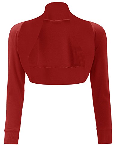 Chaqueta bolero roja de mujer manga larga para cubrir hombros con vestidos de fiesta