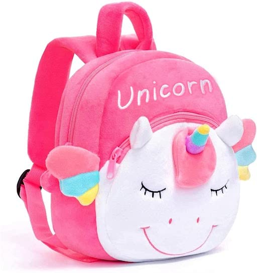 Webby Cute Soft Unicorn School Bag for Preschool Kids