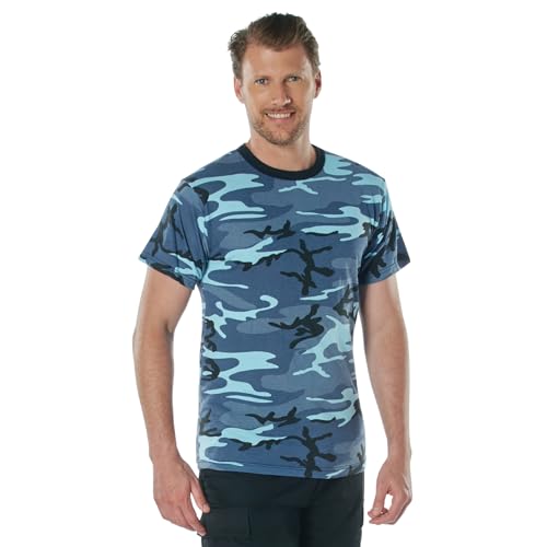 Image of Rothco Camo T-Shirt | Men's Short Sleeve Camouflage Crew Neck Base Layer Rugged Outdoor Hiking Workout Gym Tee Shirt
