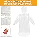 Bruvoalon 6 & 20 & 50 Pack Disposable Rain Ponchos for Adults/Youth, Waterproof PE Raincoats with Drawstring, Camping/Emergency