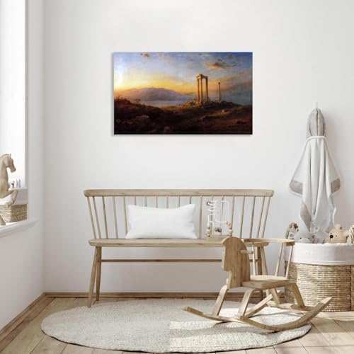 Affiche Ruines de Baalbek peinture paysage tableau mural decoration salon grand format - 4