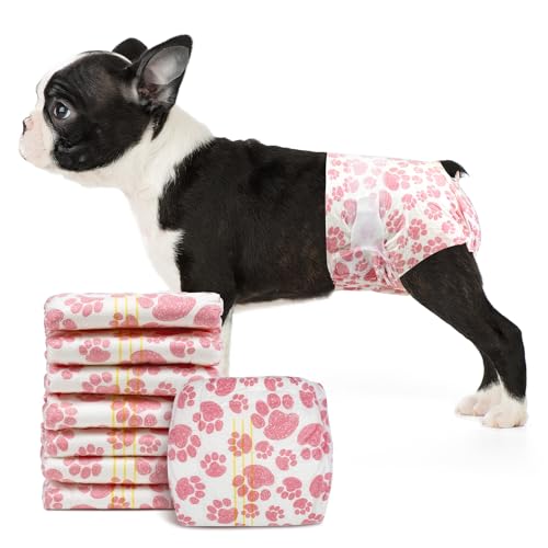 Image of Dono Dog Diapers Female, Disposable Doggie Diapers, Super Absorbent Puppy Diapers with Adjustable Tail Hole, Wetness Indicator for Cats Doggy in Heat Period, X-Small, 24 Count