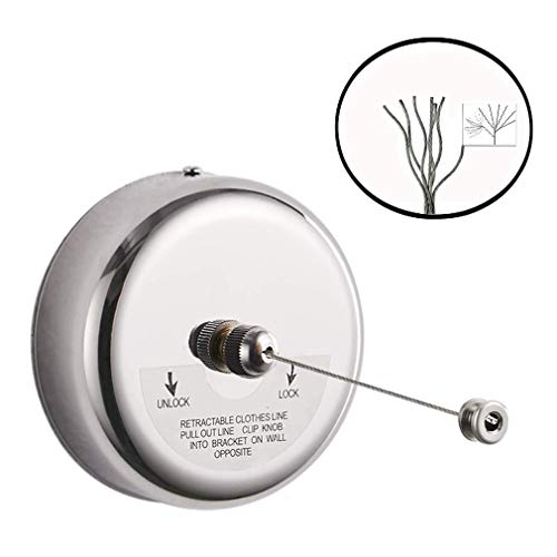 WAYDA Retractable Clothesline, Stainless Steel Durable and Adjustable Single Clothes Line Heavy Duty