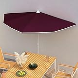Generico Ombrellone Semicircolare da Giardino con Palo 180x90 cm bordò,Casa e Giardino,Prato e Giardino,Vita all