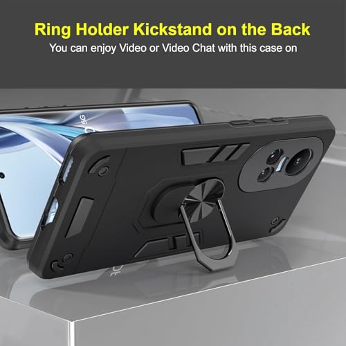 Image of NDCOM for Oppo Reno 10 5G Back Cover | Oppo Reno 10 Pro Back Cover 5G | Oppo Reno 10 5+G Back Case with Ring Holder Kickstand