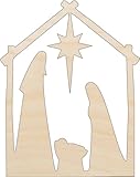 Nativity - Laser Cut Out Unfinished Wood Craft Shape XMS196 8" / 1/8" thick -  The Wood Shape Store