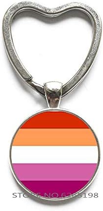 LGBTQ Pride Keychain- Rainbow Key Ring - Rainbow Jewelry Keychain,Lesbian Pride Key Ring,Minimalist Keychain,Dainty Keychain,N235 image 2