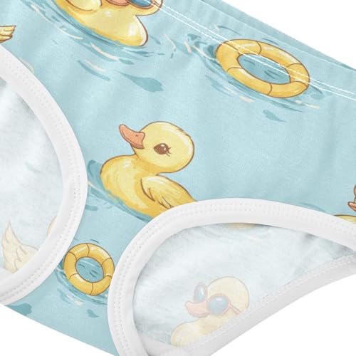ZZKKO Yellow Duck Swimming Girls Underwear Toddler Panties for Girls Comfort Brief Size 2T-8Y3