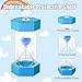 FOYOTO Hourglass Sand Timer for Kids, 1/3/5/10/15/30 Minutes Large Acrylic Unbreakable Sand Clock, Colorful Sandglass for Classroom, Games, Kitchen Decor (Pack of 6)