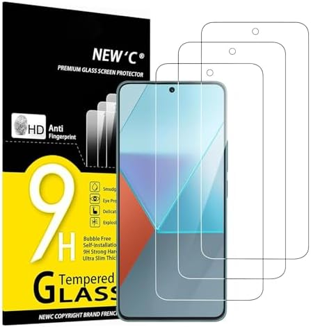 NEW'C Screen Protector for Xiaomi Redmi Note 13 Pro 5G/4G, Note 13 Pro Plus/Note 13 Pro+ 5G, Tempered Glass Screen Protector Film 0.33mm ultra transparent, ultra resistant