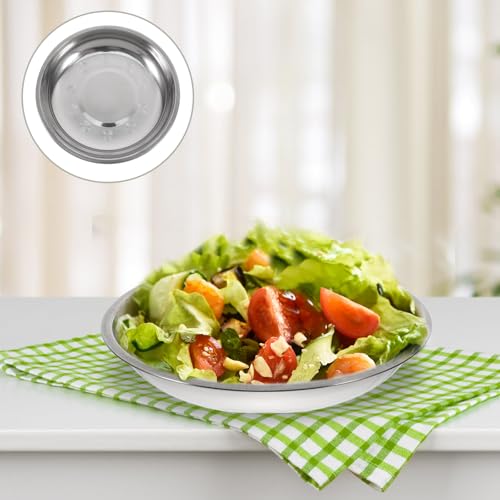 YARNOW Metallteller-Set Edelstahlteller 6 runde Teller Metall Campingteller Stahl Servierplatten für Zuhause 18 cm Campingteller