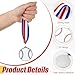 Trnayi 12 Pcs Soccer Volleyball Baseball Softball Ball Shape Medals for Adult,2 Inch Metal Award Medals for Games Sport Party Favors Competitions Celebration Gift(Baseball)