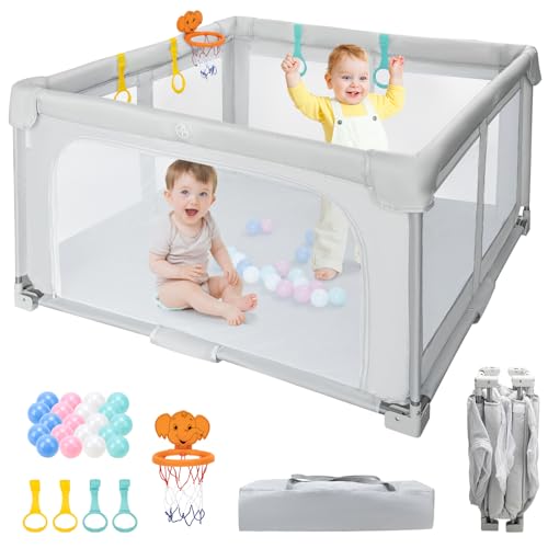 Growithu Laufstall Baby Faltbar 127x127cm: Laufgitter für...