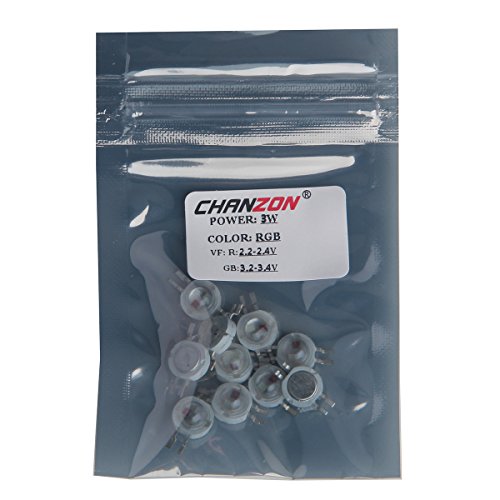 Image of CHANZON 10pcs High Power Led Chip 3W RGB 4 pin Common Anode
