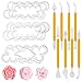 17 Pezzi Set di Strumenti per Modellare Fondente, 8 Set di Strumenti per Modellare Fondente Giallo, 9 Tagliapasta per Fondente Rosa Bianca, per la Decorazione di Torte, Stampi Decorazione