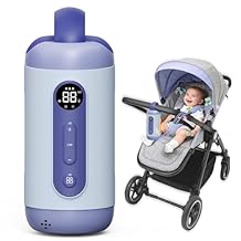 Rechargeable Hands-Free Baby Rocker & Sleep Soother Portable Vibration Device with 6 Levels, 21 Melodies & Smart Sensor Fits Most Strollers, Car Seats & Baby Gear, Travel Essential for Newborns