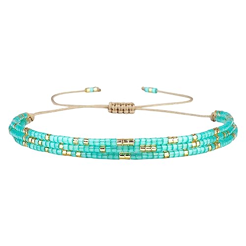 Image of KELITCH Adjustable Multi Strand Bracelets Colorful Miyuki Seed Beads Wrap Bracelets Bangle Women Jewelry