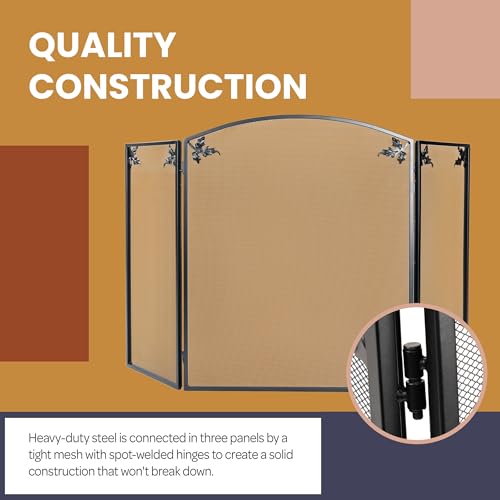 Puerta de chimenea Lavish Home con malla protectora antichispas 5