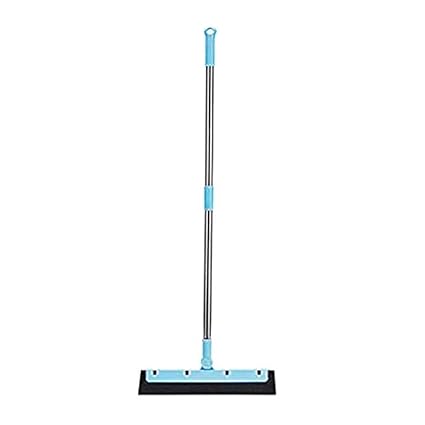 RAMAKHYAM Professional Glass Scraper & Floor Squeegee with Rotating Foam Head | Ideal for Bathroom, Windows, and Wet Rooms (Blue) - 180 degree Rotating Foam Head Floor and Window Squeegee