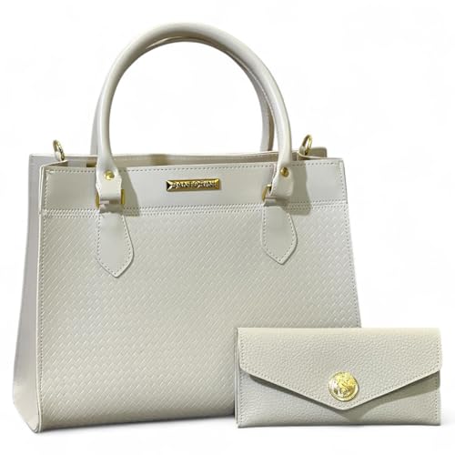 Bolsa Feminina Grande Mais Carteira com alça transversal Santorini Handbag (Creme)