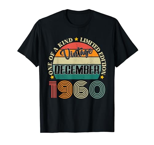 64 Anni Vintage Dicembre 1960 64 ° Compleanno Retro Maglietta
