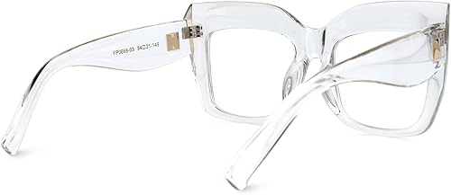 Miniatura 7 de Zeelool Gafas de ojo de gato gruesas de gran tamaño vintage para mujeres con lente transparente sin receta FP0668